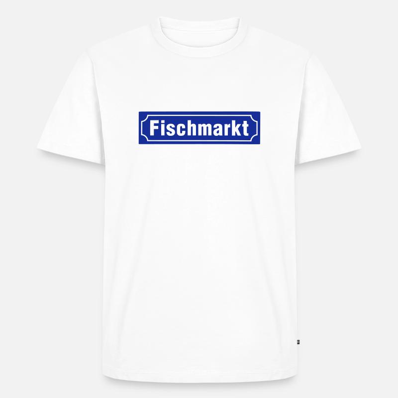 Fischmarkt - Männer Premium Bio T-Shirt - Weiß