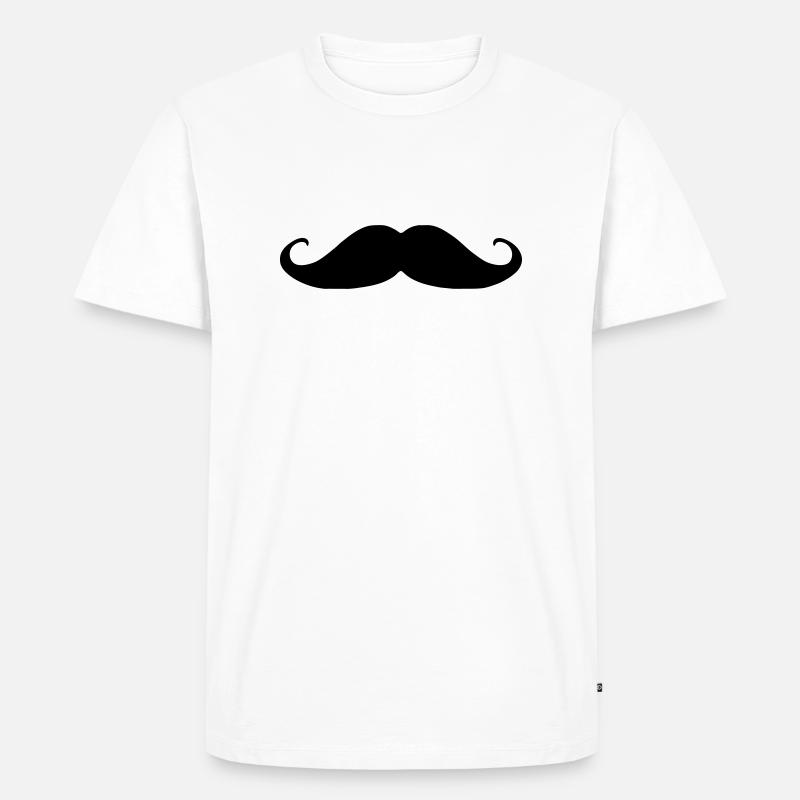 Moustache - Männer Premium Bio T-Shirt - Weiß