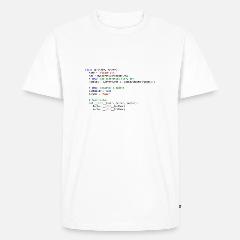 I as python class - Männer Premium Bio T-Shirt - Weiß