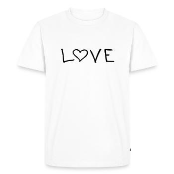 Amour - T-shirt Premium bio Homme - blanc - Devant - Nico (187cm)