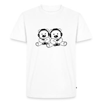 team 2 friends couple duo gamble gamer console contr - Men's Premium Organic T-Shirt - white - Front - Nico (187cm)