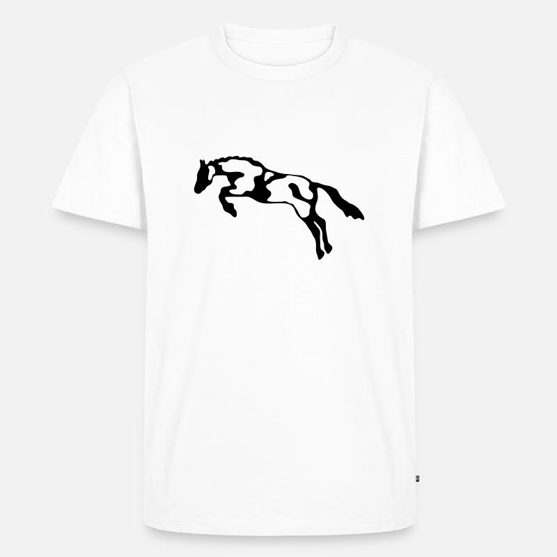 Pferd 7 - Männer Premium Bio T-Shirt - Weiß