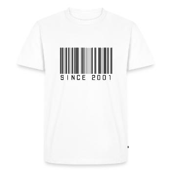 SINCE 2001 - 20e ANNIVERSAIRE - CADEAU D’ANNIVERSAIRE - T-shirt Premium bio Homme - blanc - Devant - Nico (187cm)