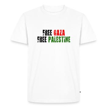 Gaza libre Palestine libre - T-shirt Premium bio Homme - blanc - Devant - Nico (187cm)