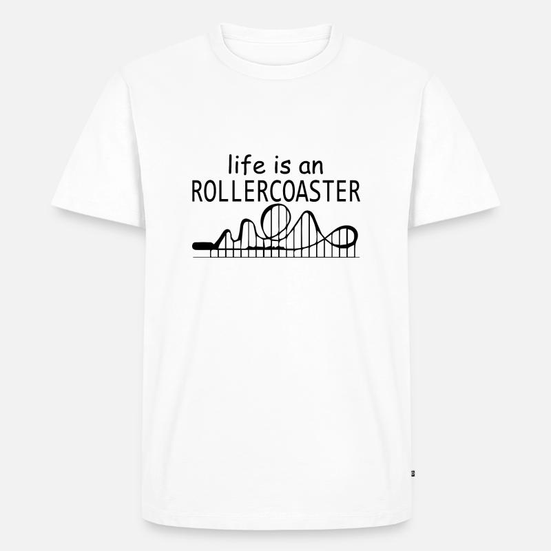 Rollercoaster Achterbahn - Männer Premium Bio T-Shirt - Weiß