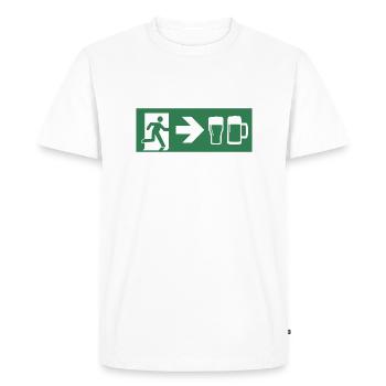 Sortie de secours Bière - T-shirt Premium bio Homme - blanc - Devant - Nico (187cm)
