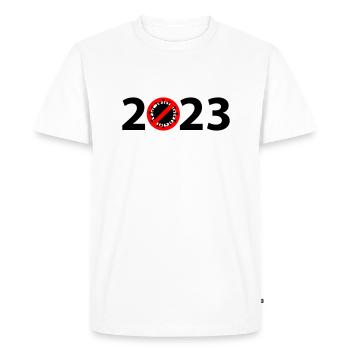 2023 Anti Corona Virus - Men's Premium Organic T-Shirt - white - Front - Nico (187cm)