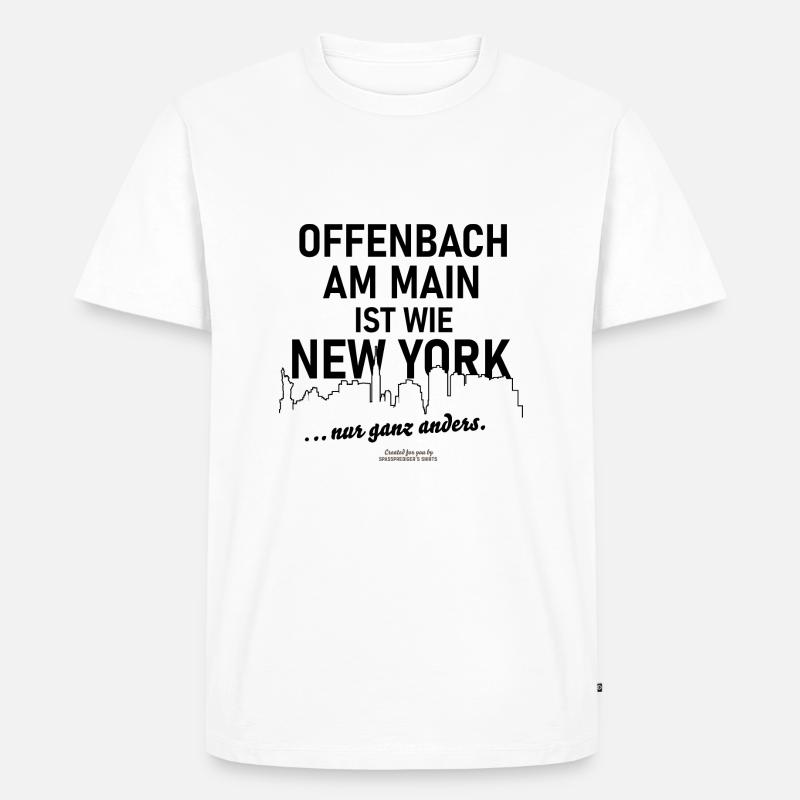 Offenbach am Main Städte-Spruch - Männer Premium Bio T-Shirt - Weiß