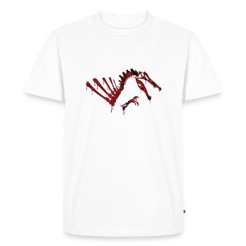 Crâne Spinosaurus rouge - T-shirt Premium bio Homme - blanc - Devant - Nico (187cm)