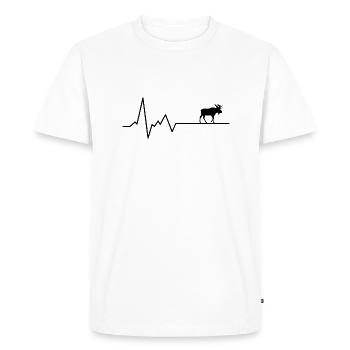 Elk Heartbeat Deer Forest Christmas - Men's Premium Organic T-Shirt - white - Front - Nico (187cm)