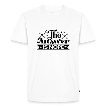 La réponse est non. - T-shirt Premium bio Homme - blanc - Devant - Nico (187cm)