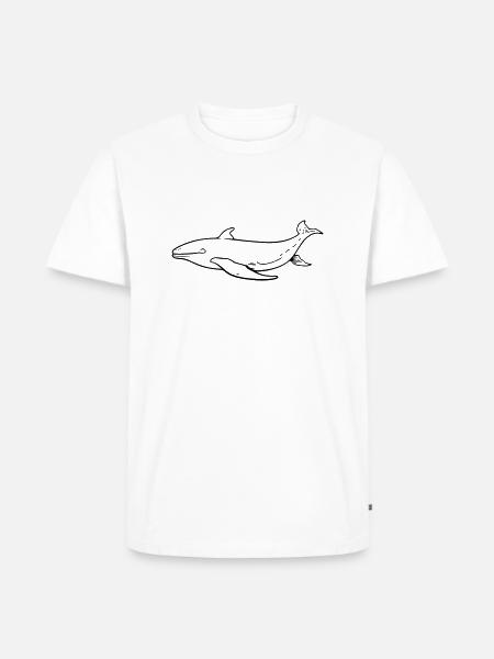 Wal - Männer Premium Bio T-Shirt - Weiß