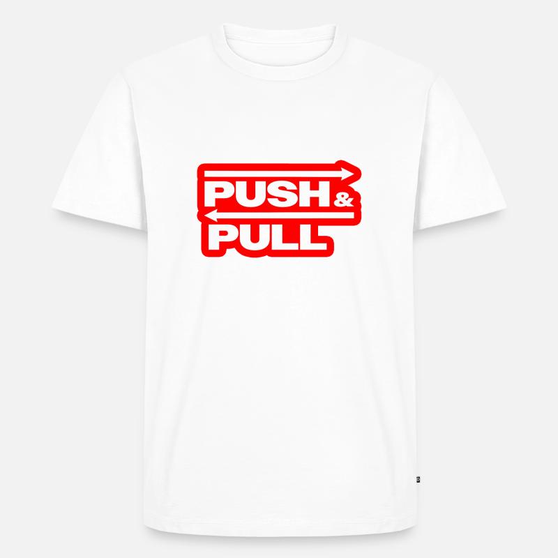 Push and Pull Red - Männer Premium Bio T-Shirt - Weiß