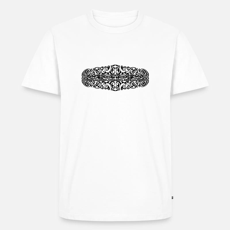 Maori8 schwarz - Männer Premium Bio T-Shirt - Weiß