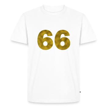 Anniversaire 66 ans - T-shirt Premium bio Homme - blanc - Devant - Nico (187cm)