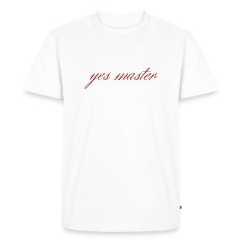 yes master - Men's Premium Organic T-Shirt - white - Front - Nico (187cm)