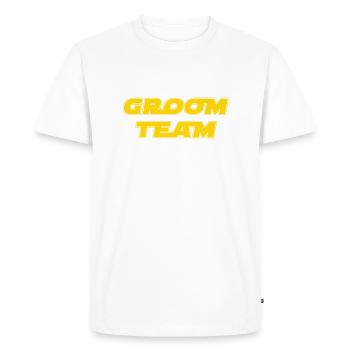 Groom Team - Men's Premium Organic T-Shirt - white - Front - Nico (187cm)