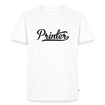 Printer - Men's Premium Organic T-Shirt - white - Front - Nico (187cm)