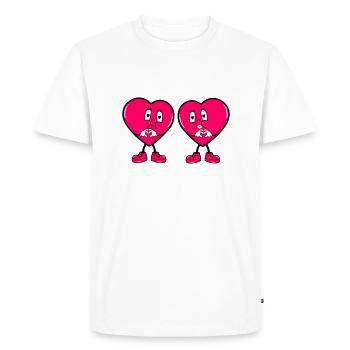 Comic Hearts Love - Men's Premium Organic T-Shirt - white - Front - Nico (187cm)