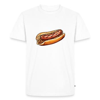 Bratwurst en chignon - T-shirt Premium bio Homme - blanc - Devant - Nico (187cm)