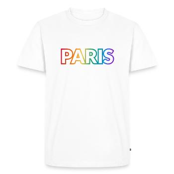 Gay Pride Paris France - T-shirt Premium bio Homme - blanc - Devant - Nico (187cm)
