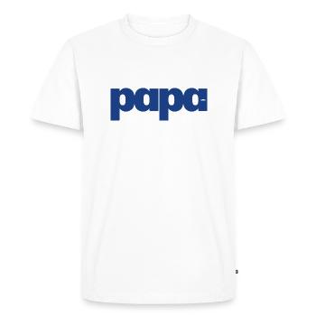 PAPA | Le Cadeau Personnalisé - T-shirt Premium bio Homme - blanc - Devant - Nico (187cm)