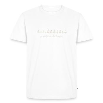 Winter Wonderland, Doodle Christmas Trees, Christmas - Men's Premium Organic T-Shirt - white - Front - Nico (187cm)