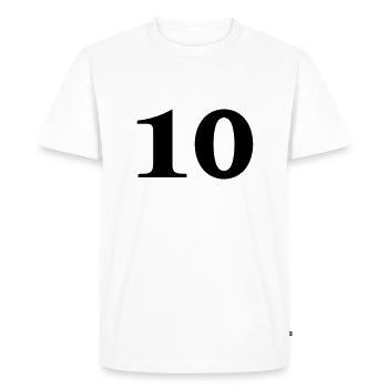 Zahl 10 - Men's Premium Organic T-Shirt - white - Front - Nico (187cm)