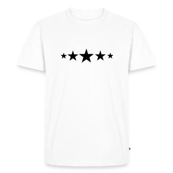 5 étoiles *** - T-shirt Premium bio Homme - blanc - Devant - Nico (187cm)