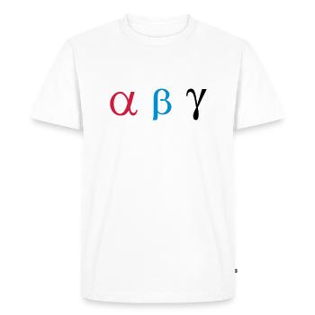 ALPHA BETA GAMMA - T-shirt Premium bio Homme - blanc - Devant - Nico (187cm)