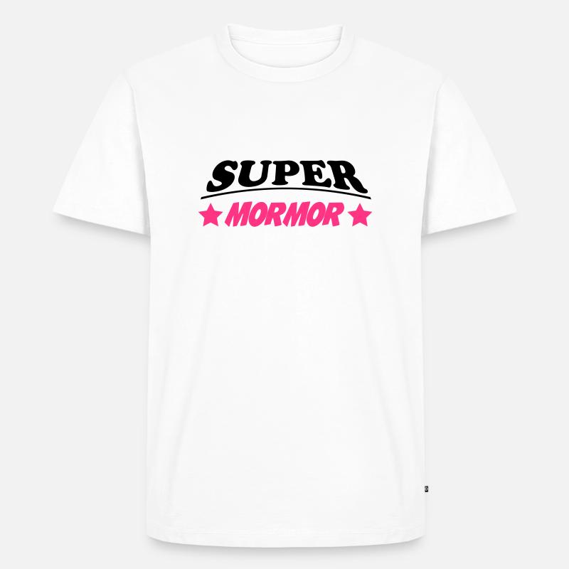 Super mormor - Männer Premium Bio T-Shirt - Weiß