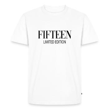 15 . Anniversaire cadeau 15 ans - T-shirt Premium bio Homme - blanc - Devant - Nico (187cm)