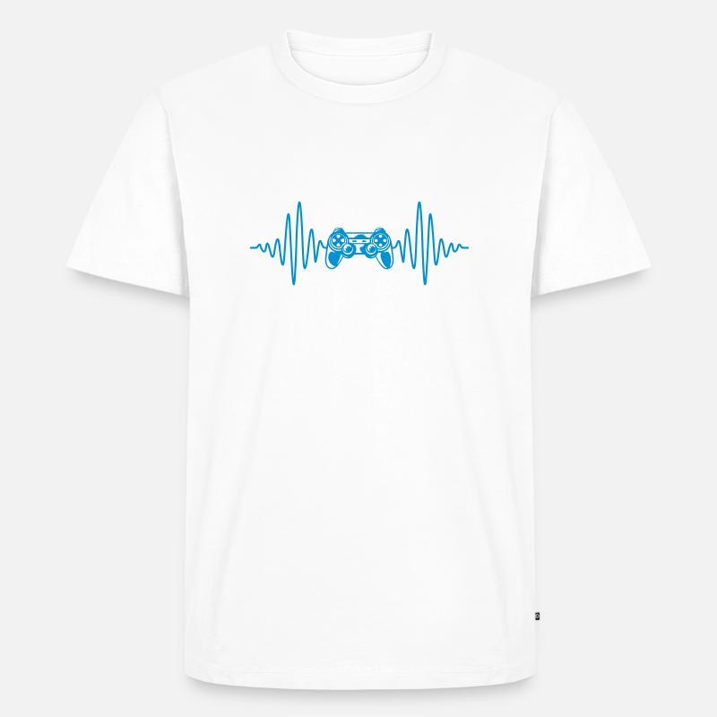 Frequenz Konsole Retro Controller - Männer Premium Bio T-Shirt - Weiß