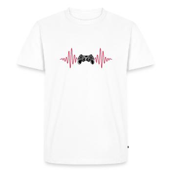 Puls Console Retro Controller - Men's Premium Organic T-Shirt - white - Front - Nico (187cm)