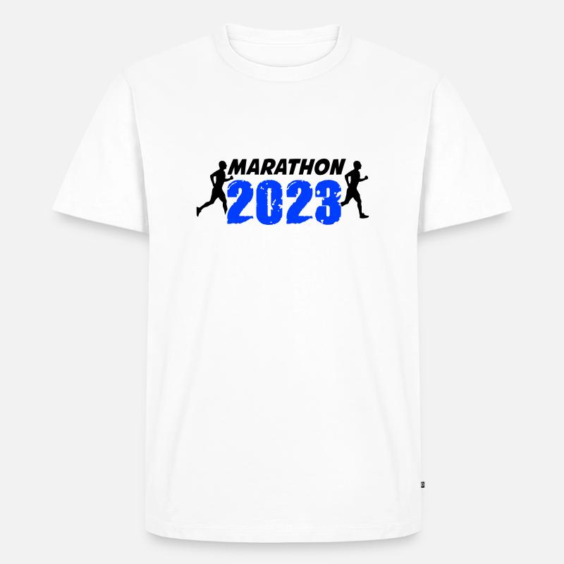 Marathon 2023 - Männer Premium Bio T-Shirt - Weiß
