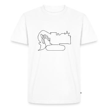Mining Excavator Large Minimalist Open Pit Mining - Men's Premium Organic T-Shirt - white - Front - Nico (187cm)