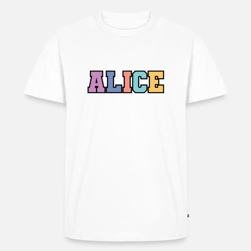 Name - Alice - Männer Premium Bio T-Shirt - Weiß