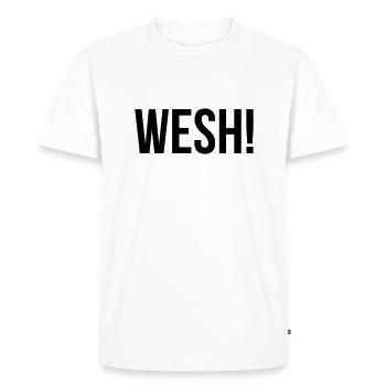 WESH! - T-shirt Premium bio Homme - blanc - Devant - Nico (187cm)