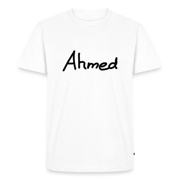 Ahmed - T-shirt Premium bio Homme - blanc - Devant - Nico (187cm)