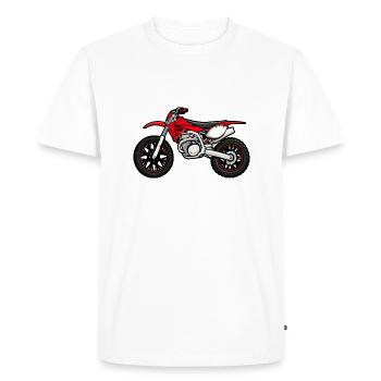 Moto Motocross Rouge - T-shirt Premium bio Homme - blanc - Devant - Nico (187cm)