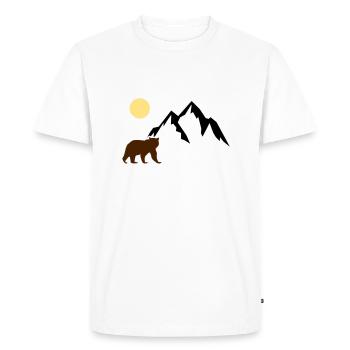Ours de montagne - T-shirt Premium bio Homme - blanc - Devant - Nico (187cm)