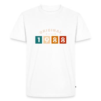 Original 1988 Vintage - Présent D’anniversaire 198 - T-shirt Premium bio Homme - blanc - Devant - Nico (187cm)