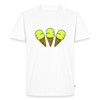 Ice Cream Ice Cream 3 - Men's Premium Organic T-Shirt - white - Front - Nico (187cm)