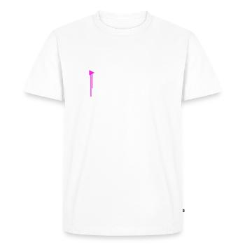 Jouez-le fort Bouton de lecture Graffiti Spray Musique forte - T-shirt Premium bio Homme - blanc - Devant - Nico (187cm)