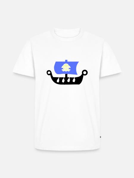 piratenschiff - Männer Premium Bio T-Shirt - Weiß