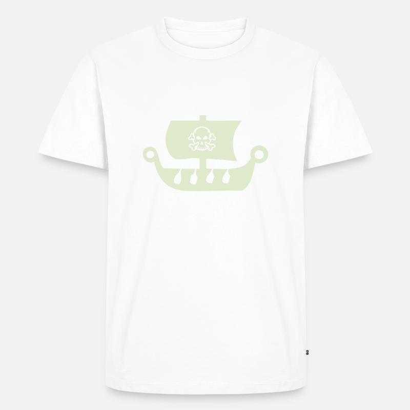 piratenschiff - Männer Premium Bio T-Shirt - Weiß
