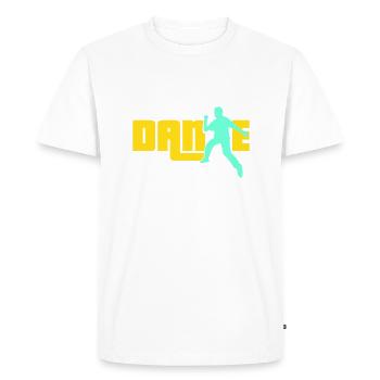 Danse Texte Dancing Homme Silhouette Musique de fête - T-shirt Premium bio Homme - blanc - Devant - Nico (187cm)