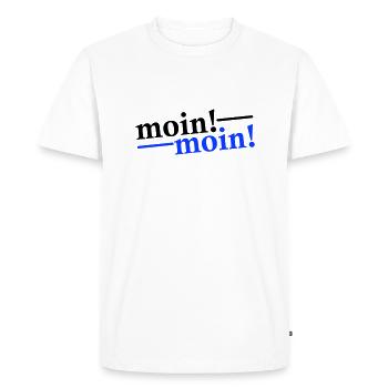 Moin Moin Gruß - Männer Premium Bio T-Shirt - Weiß - Vorne - Nico (187cm)