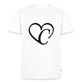 Lettre coeur c - T-shirt Premium bio Homme - blanc - Devant - Nico (187cm)