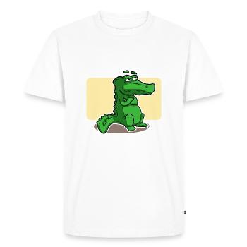 crocodile doux - T-shirt Premium bio Homme - blanc - Devant - Nico (187cm)